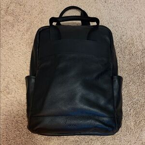 ECCO Unisex Black Leather Backpack